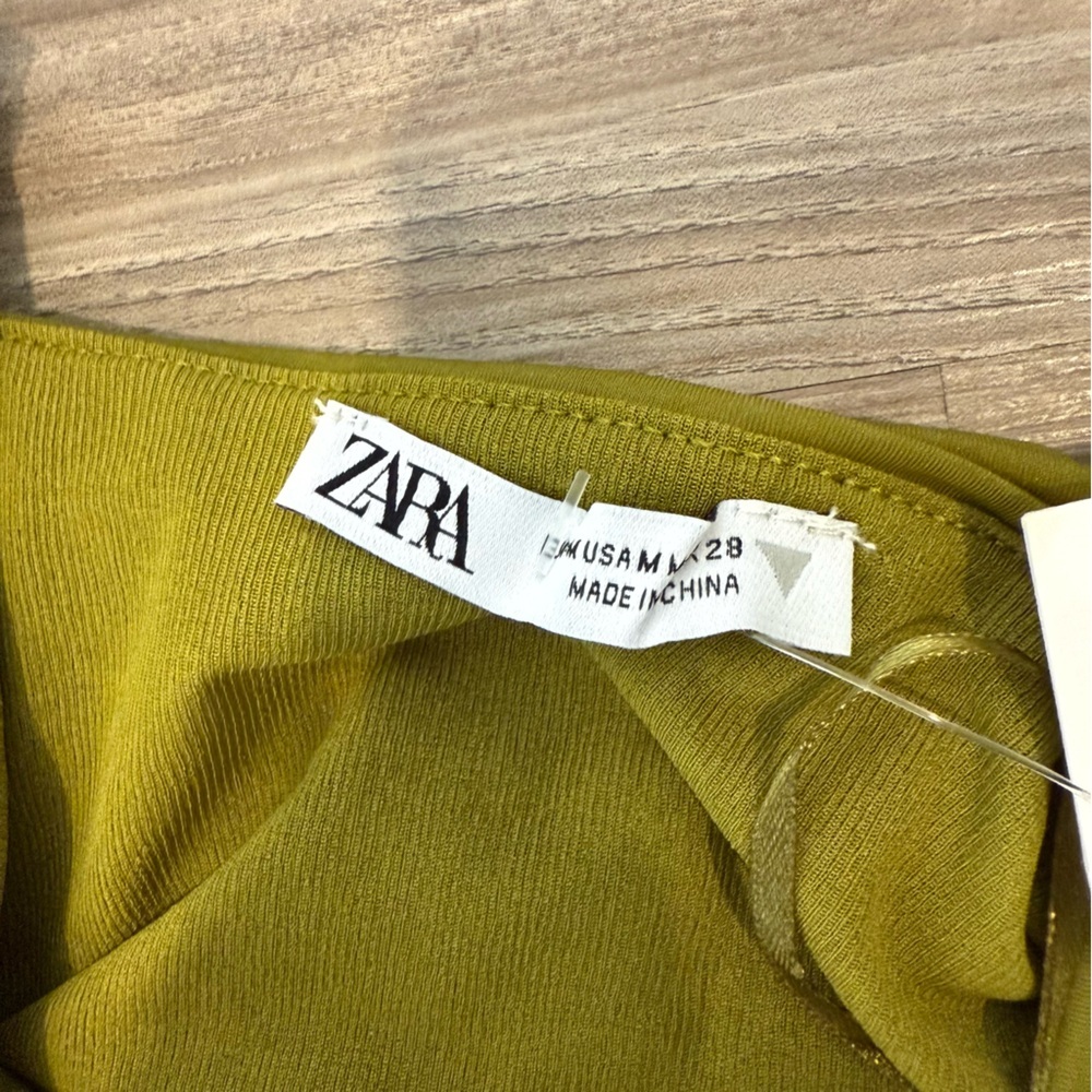 NWT Zara Two Piece Chartreuse High Neck Tank and Midi Skirt - Picture 11 of 13
